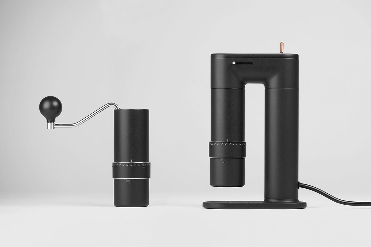 goat story arco coffee grinder electric hand 2-in-1 black minimal design homeware launch