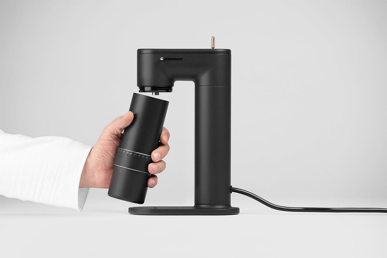goat story arco coffee grinder electric hand 2-in-1 black minimal design homeware launch