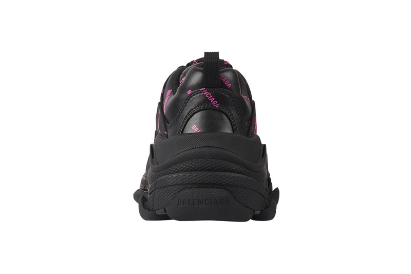 balenciaga triple s sneakers allover logo black pink sneakerhead footwear designer shoes