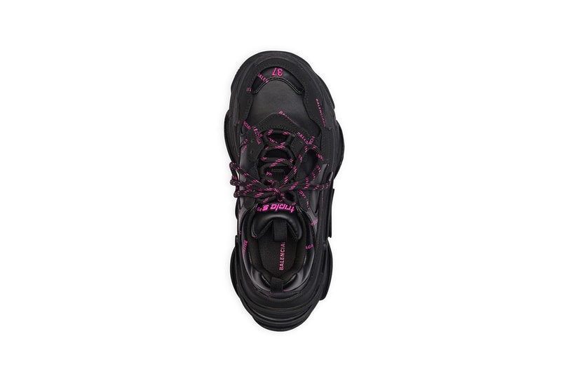 balenciaga triple s sneakers allover logo black pink sneakerhead footwear designer shoes