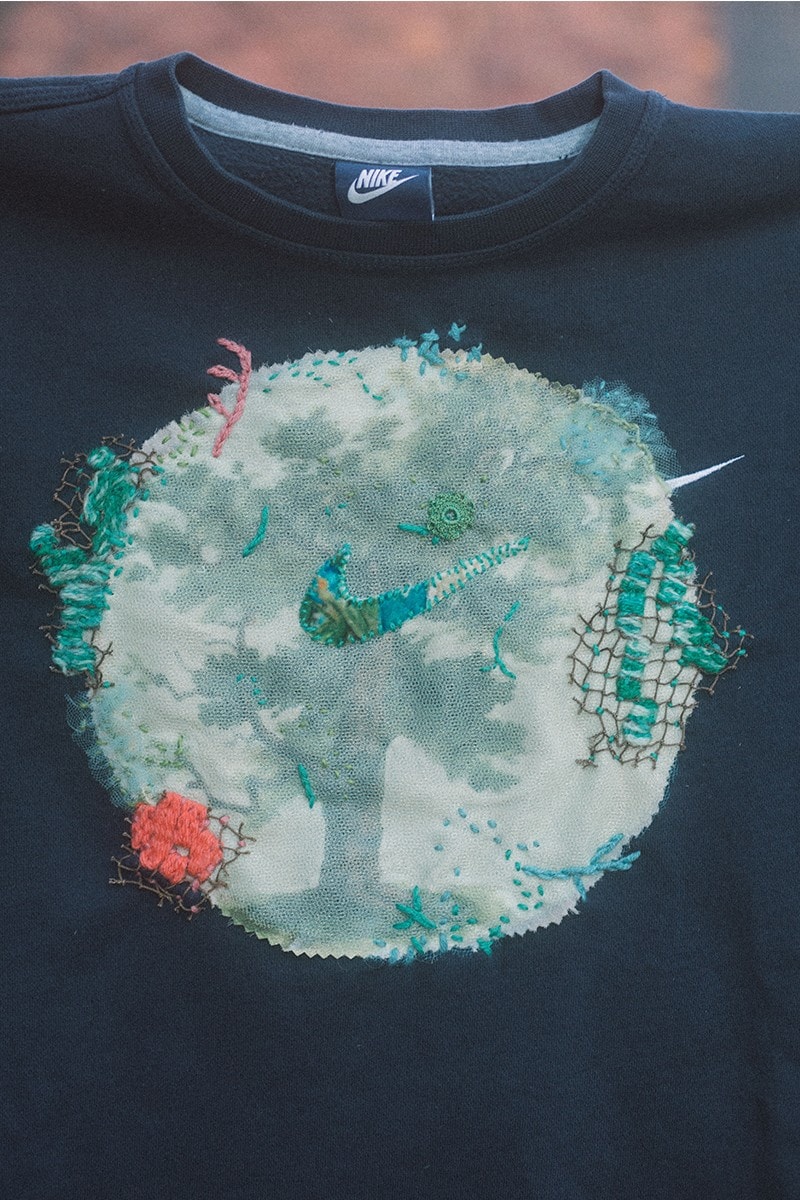 Reworked Nike Vintage Crewneck Sweatshirts Bentgablenits Logo Embroidery Capsule Collection Release