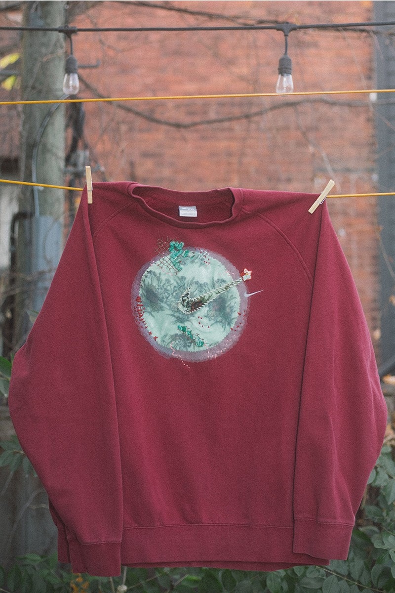 Reworked Nike Vintage Crewneck Sweatshirts Bentgablenits Logo Embroidery Capsule Collection Release