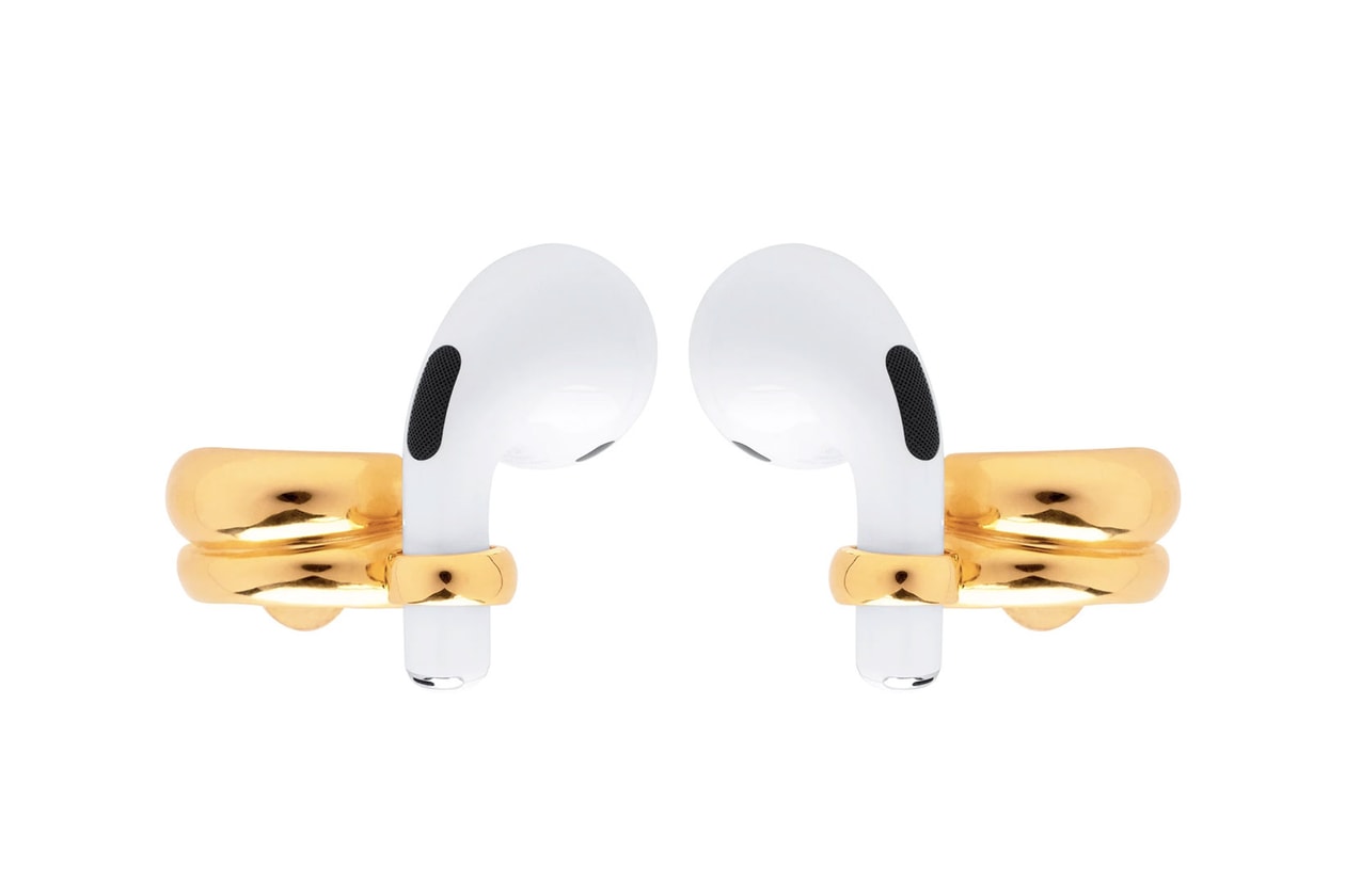 Louis Vuitton Nanogram Earphone Earrings Gold