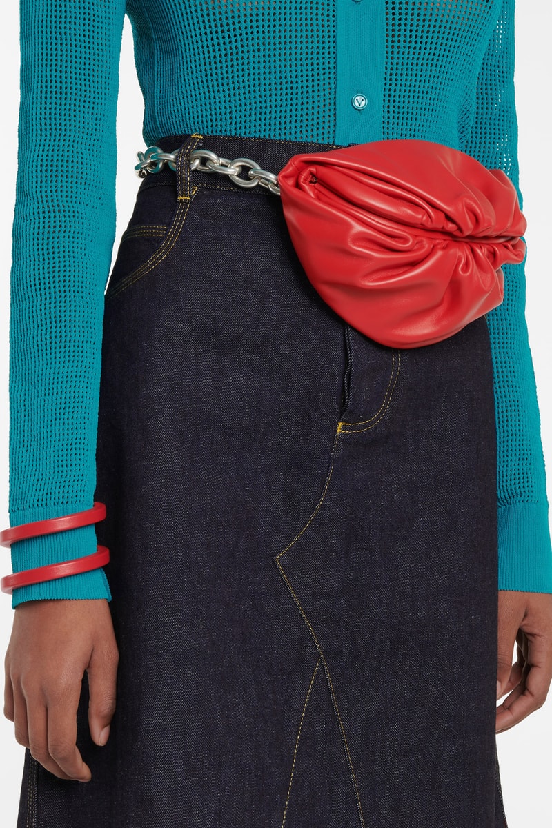 Bottega Veneta The Chain Pouch Leather Belt Bag Daniel Lee Designer Luxury Red Chili Silver