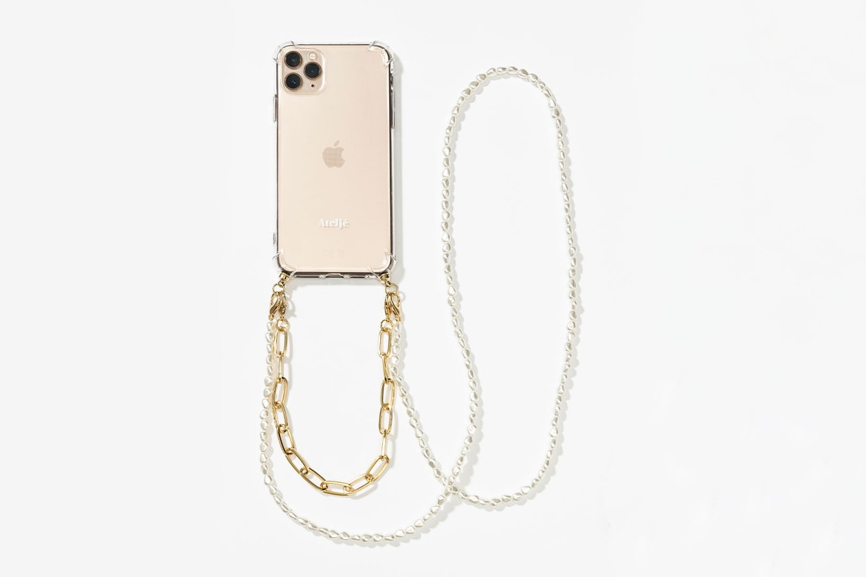best crossbody strap phone cases accessories atelje pearl gold chain