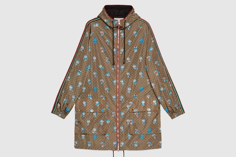 gucci doraemon capsule collaboration collection gg monogram nylon coat jacket