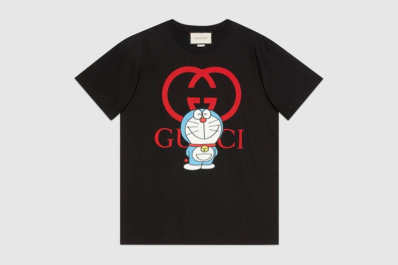 gucci doraemon capsule collaboration collection gg black tshirt