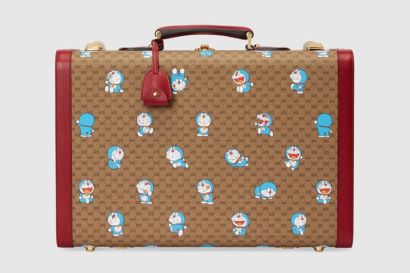 gucci doraemon capsule collaboration collection gg monogram suitcase trunk