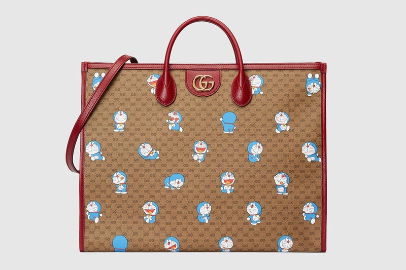 gucci doraemon capsule collaboration collection gg monogram tote bag