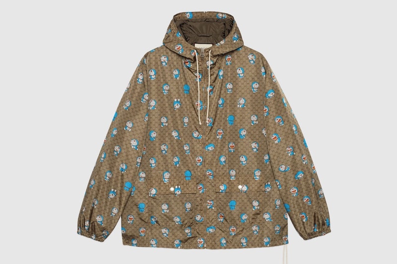 gucci doraemon capsule collaboration collection gg monogram nylon coat jacket