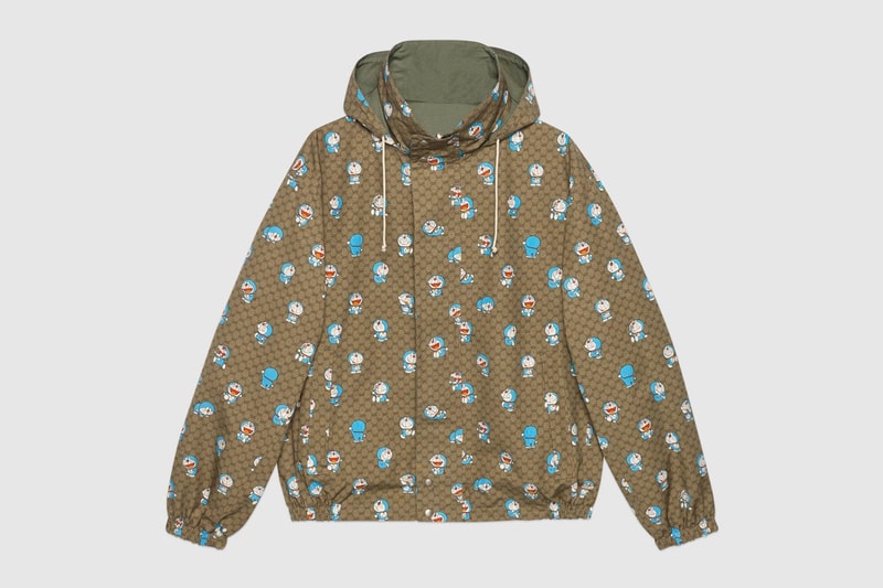gucci doraemon capsule collaboration collection gg monogram nylon coat jacket