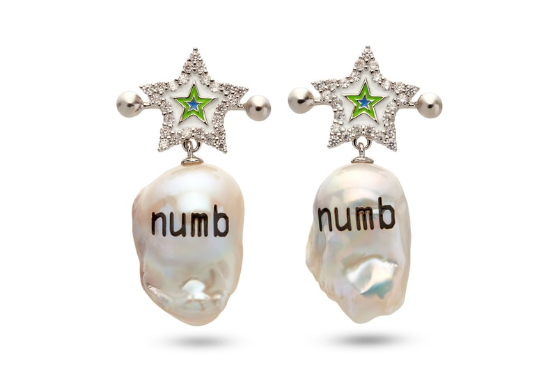 jiwinaia earrings ghost numb spider jewelry dover street market new york dsmny fluro rebellion launch