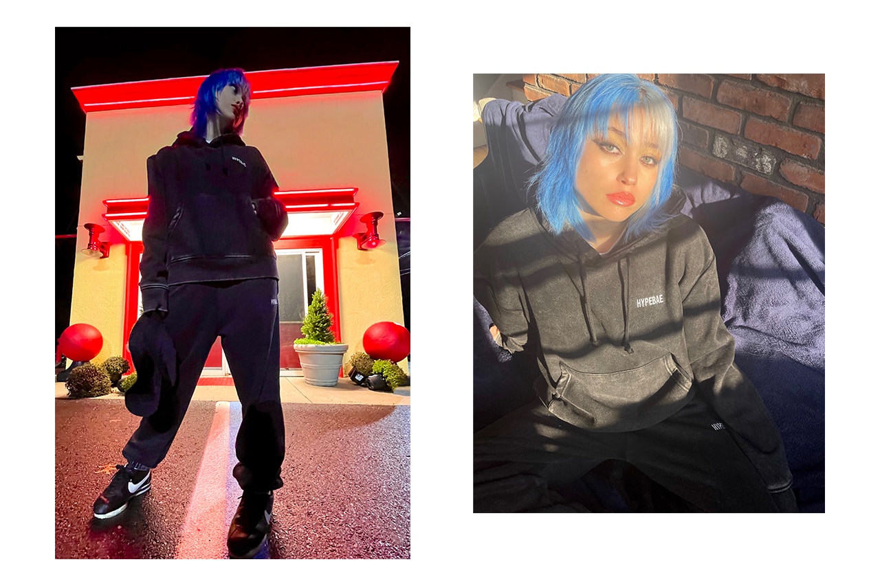 Foot Locker Taylor Coward Chloe Pultar Foot Locker Canada Darina Agasaro Footaction Kyla McMillian Champs Cleopatra Lee green sweatsuit fleece sweatshirt t-shirt long short sleeve set holiday gifts streetwear fashion