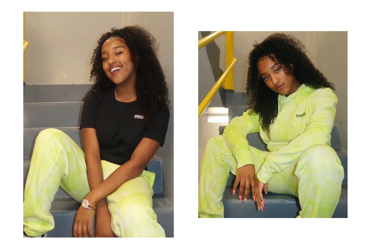 Foot Locker Taylor Coward Chloe Pultar Foot Locker Canada Darina Agasaro Footaction Kyla McMillian Champs Cleopatra Lee green sweatsuit fleece sweatshirt t-shirt long short sleeve set holiday gifts streetwear fashion