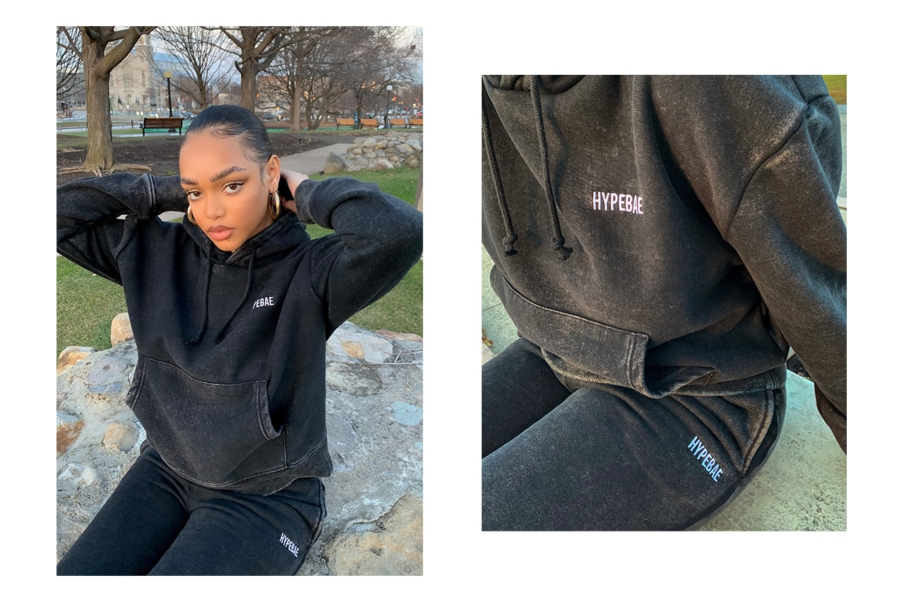 Foot Locker Taylor Coward Chloe Pultar Foot Locker Canada Darina Agasaro Footaction Kyla McMillian Champs Cleopatra Lee green sweatsuit fleece sweatshirt t-shirt long short sleeve set holiday gifts streetwear fashion