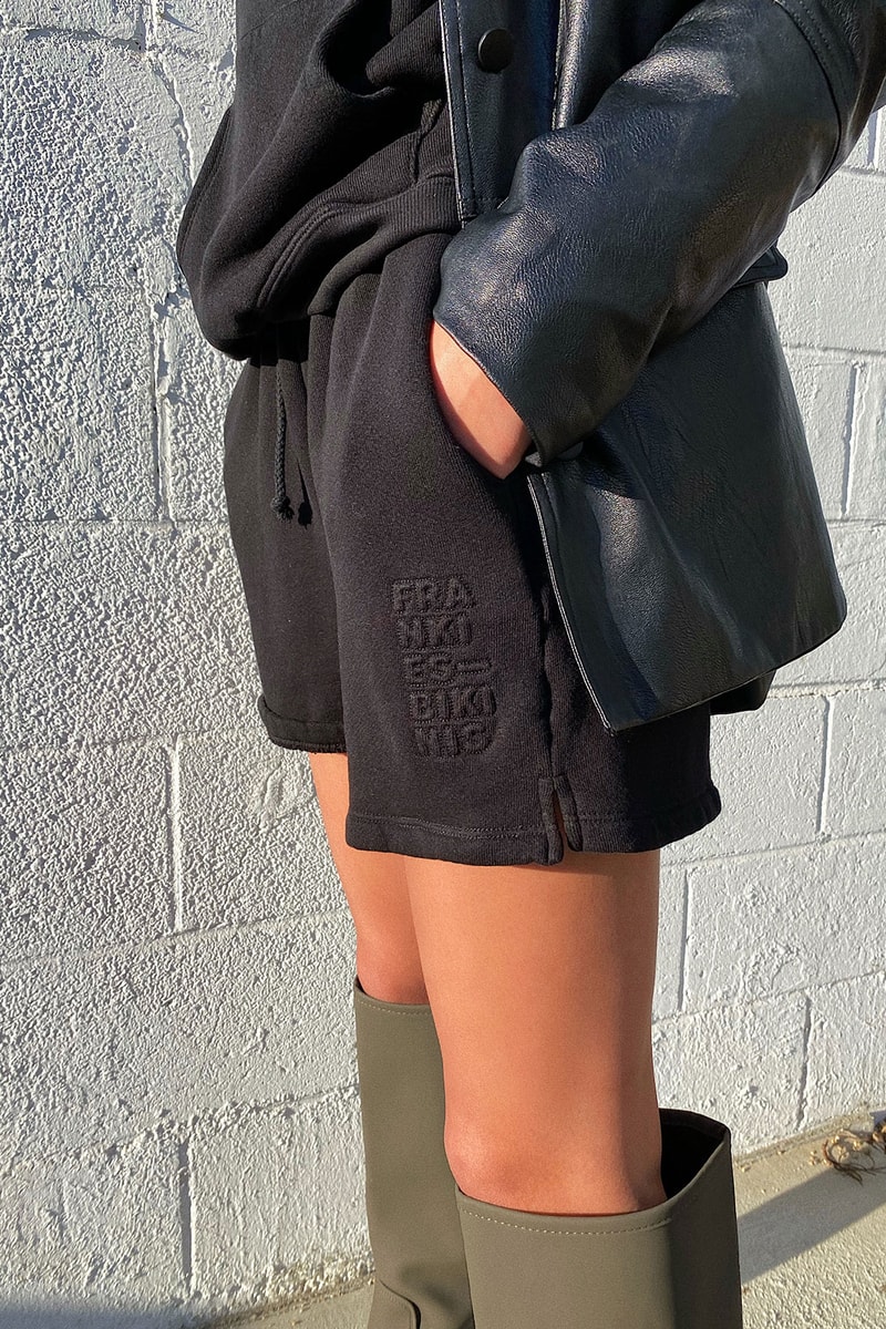 frankies bikinis basics essentials winter loungewear minimal hoodies sweats shorts black white release 