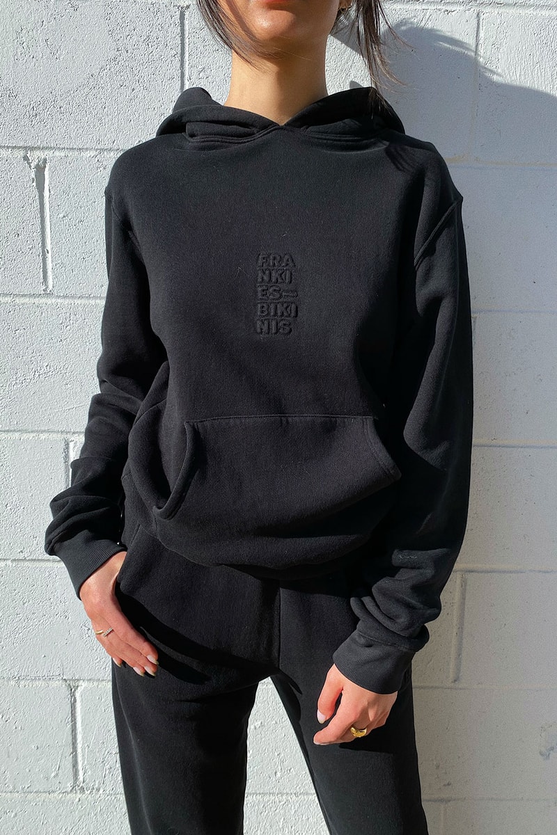 frankies bikinis basics essentials winter loungewear minimal hoodies sweats shorts black white release 