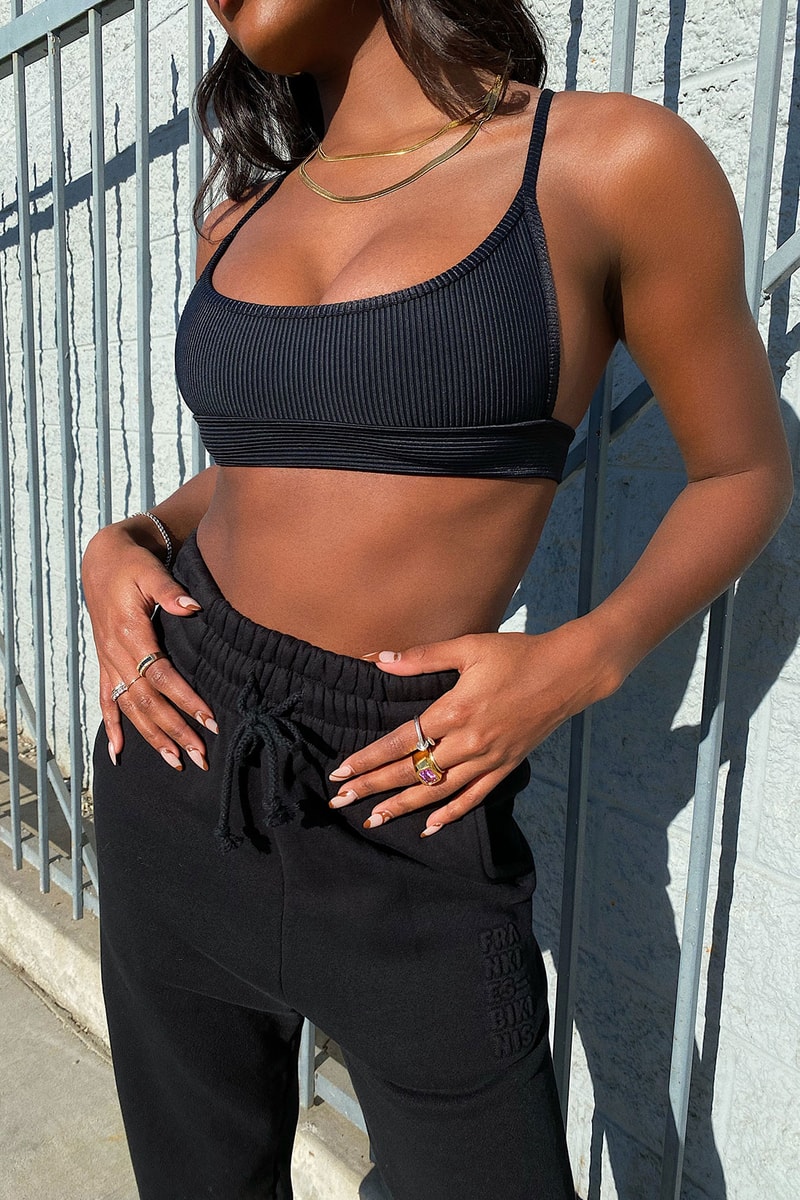 frankies bikinis basics essentials winter loungewear minimal hoodies sweats shorts black white release 