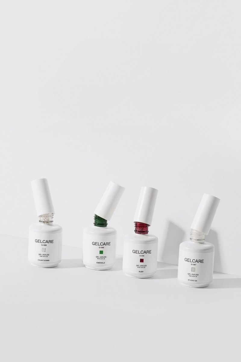 gelcare holiday christmas nail polish manicure colors shades ruby red white glitter green self at home