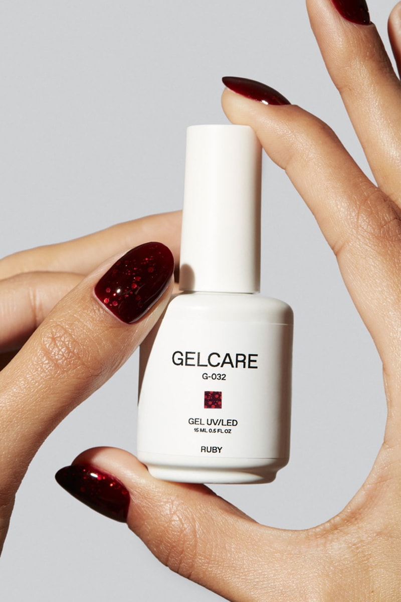 gelcare holiday christmas nail polish manicure colors shades ruby red white glitter green self at home