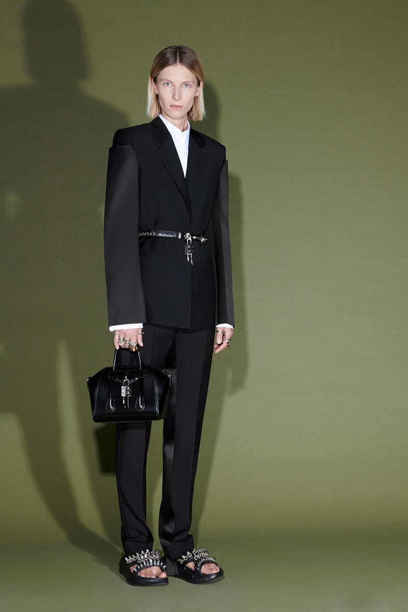 givenchy matthew williams pre-fall 2021 collection clogs marshmallow slides studs suits dresses
