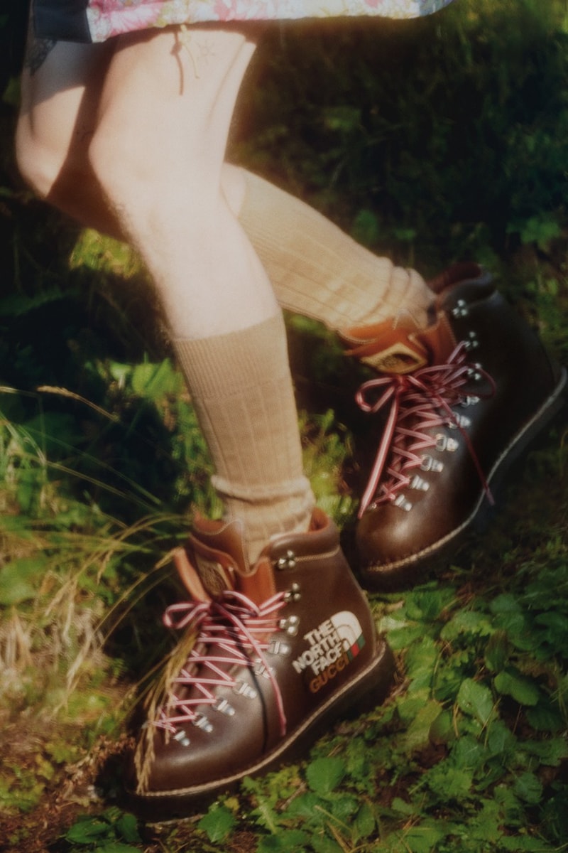 Gucci x The North Face Collaboration Collection Outerwear Label Campaign Where to Buy Release Date Tent Hiking Boots Jackets ECONYL