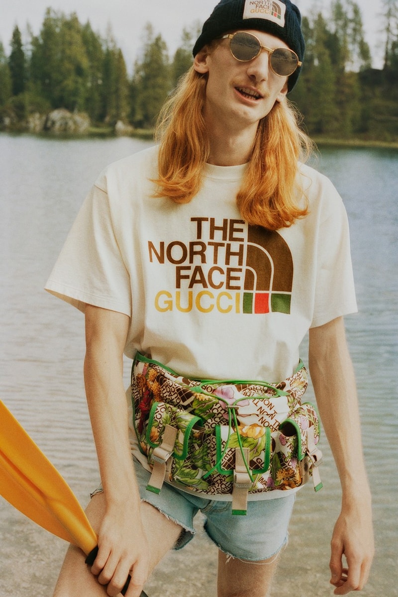Gucci x The North Face Collaboration Collection Outerwear Label Campaign Where to Buy Release Date Tent Hiking Boots Jackets ECONYL