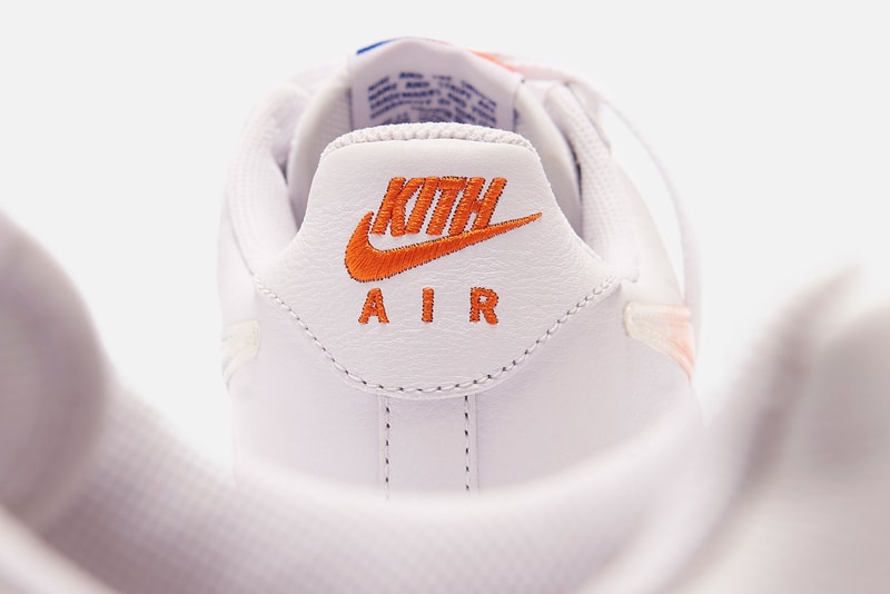 kith nike collaboration air force 1 low nyc sneakers white orange blue colorway ronnie fieg footwear shoes sneakerhead