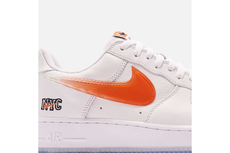 kith nike collaboration air force 1 low nyc sneakers white orange blue colorway ronnie fieg footwear shoes sneakerhead