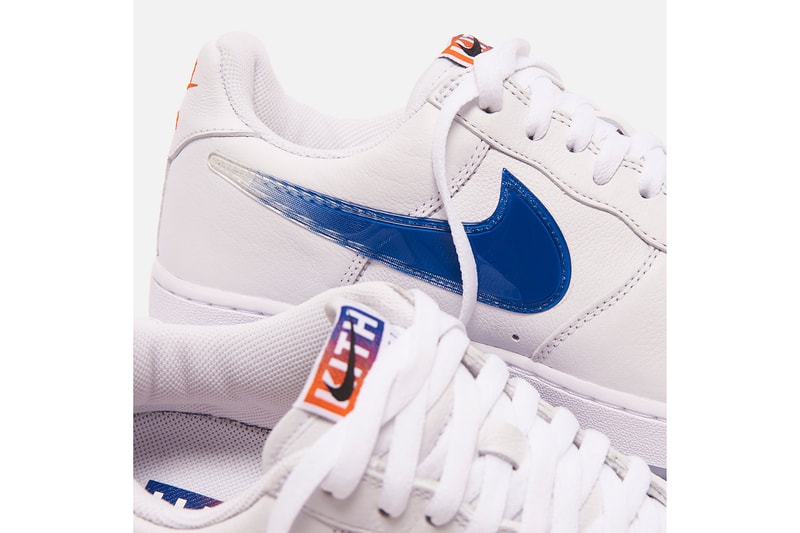 kith nike collaboration air force 1 low nyc sneakers white orange blue colorway ronnie fieg footwear shoes sneakerhead