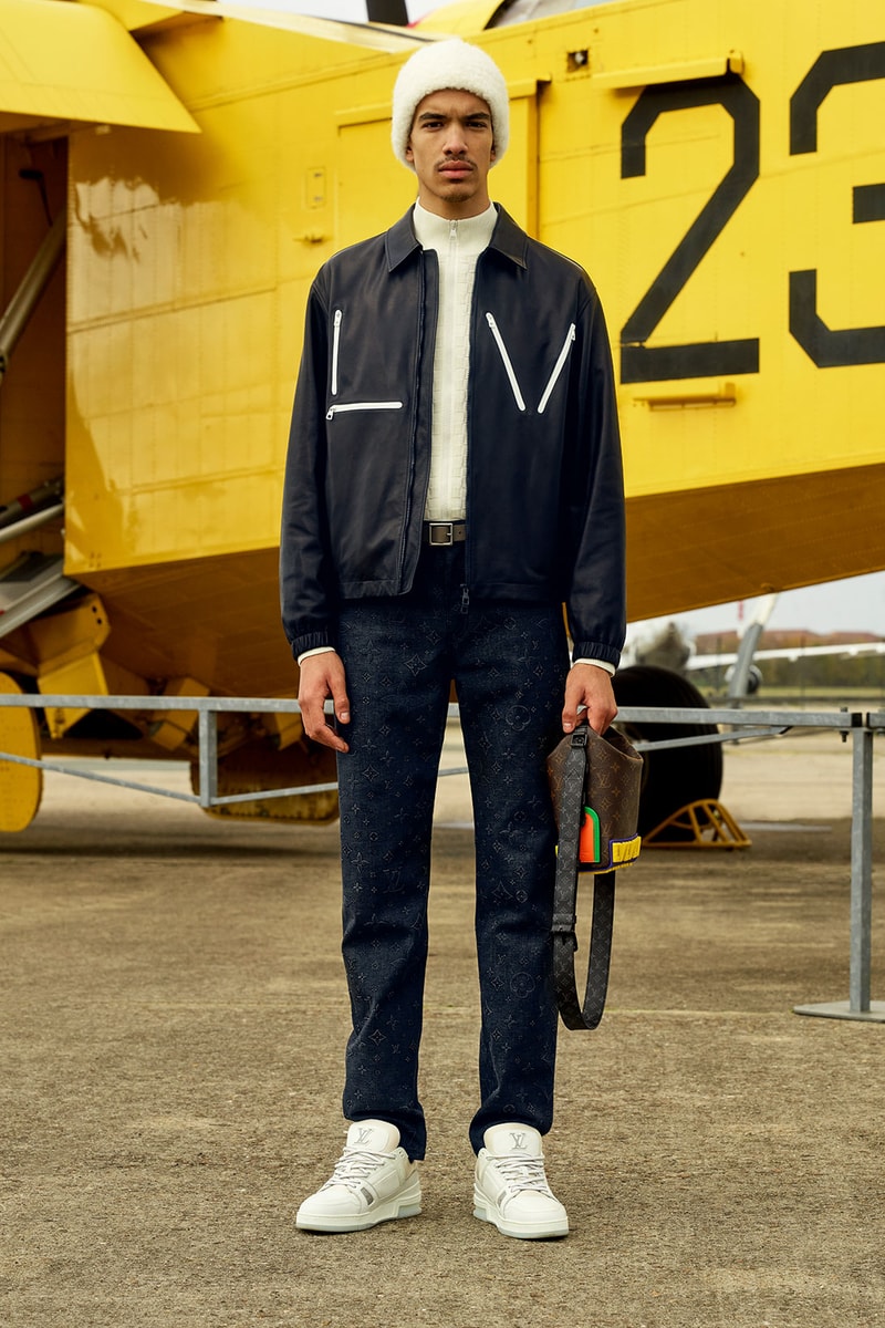 louis vuitton mens pre-fall 2021 collection lookbook virgil abloh jacket beanie lv monogram pants