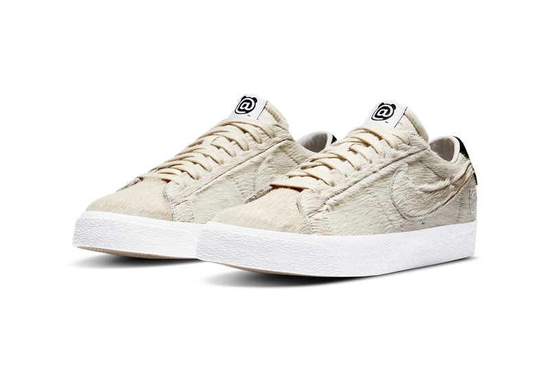 medicom toy nike sb blazer low bearbrick fuzzy pony hair fur collaboration release info