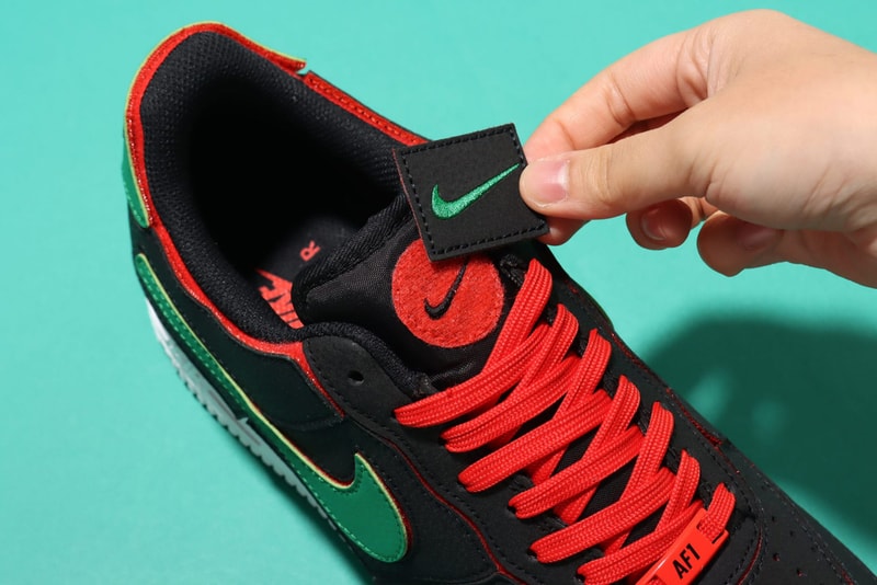 nike air force 1/1 customizable af1 sneakers velcro black chile red pine green release price info