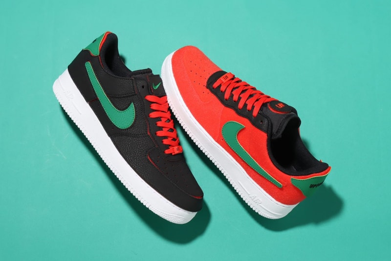 nike air force 1/1 customizable af1 sneakers velcro black chile red pine green release price info