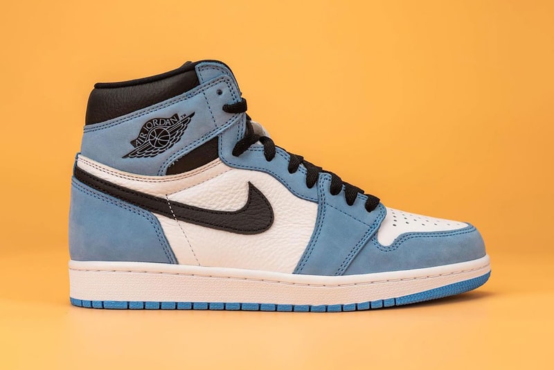 nike air jordan 1 sneakers university blue white black colorway sneakerhead shoes footwear