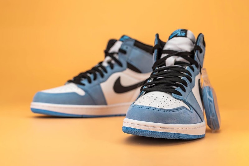 nike air jordan 1 sneakers university blue white black colorway sneakerhead shoes footwear