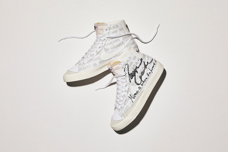 naomi osaka comme des garcons nike collaoration blazer sneakers tee