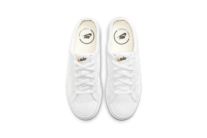 nike nikecourt legacy mules sandals womens white black colorway sneakerhead shoes footwear