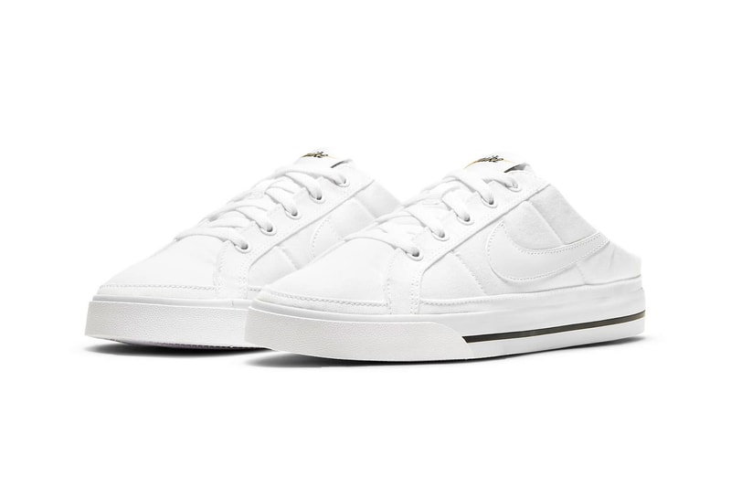 nike nikecourt legacy mules sandals womens white black colorway sneakerhead shoes footwear
