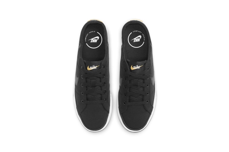 nike nikecourt legacy mules sandals womens white black colorway sneakerhead shoes footwear
