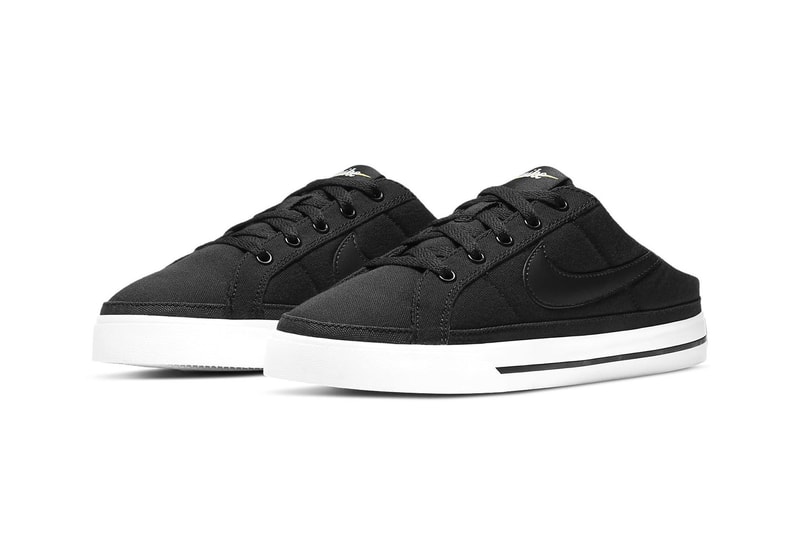 nike nikecourt legacy mules sandals womens white black colorway sneakerhead shoes footwear