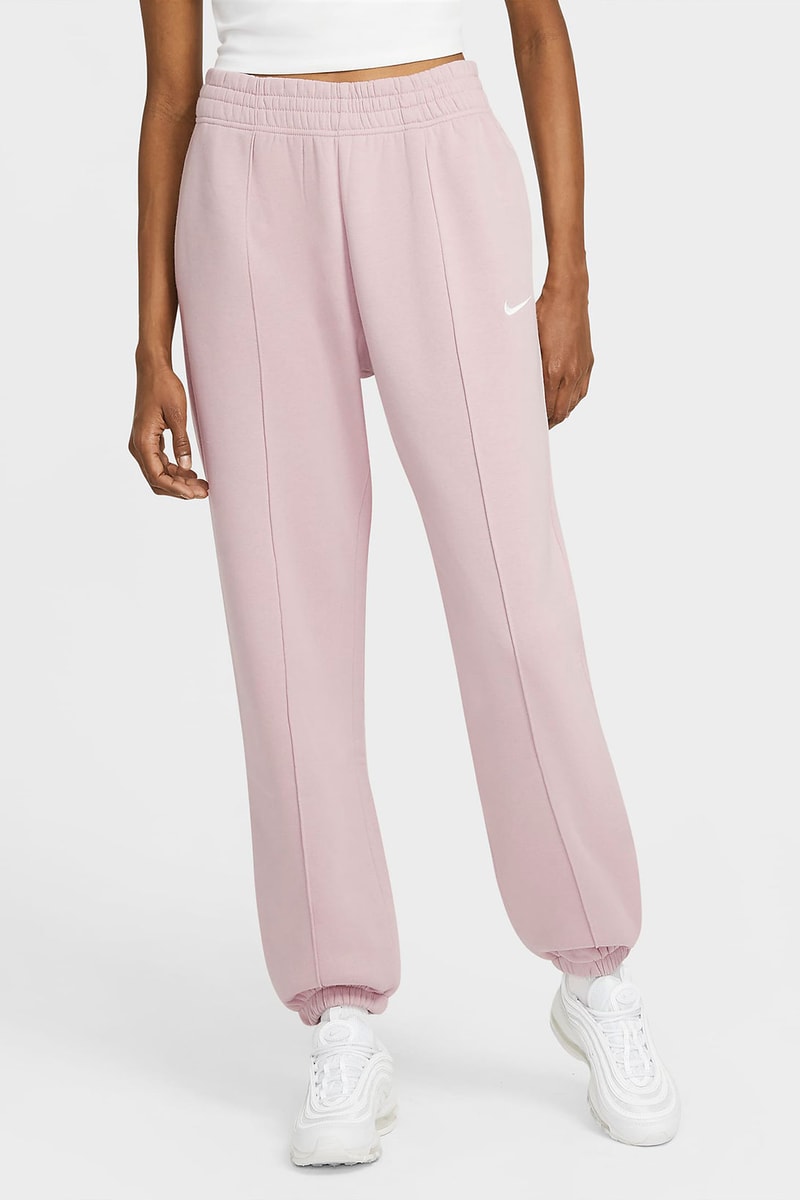 nike sportswear womens fleece sweatpants loungewear pastel pink
