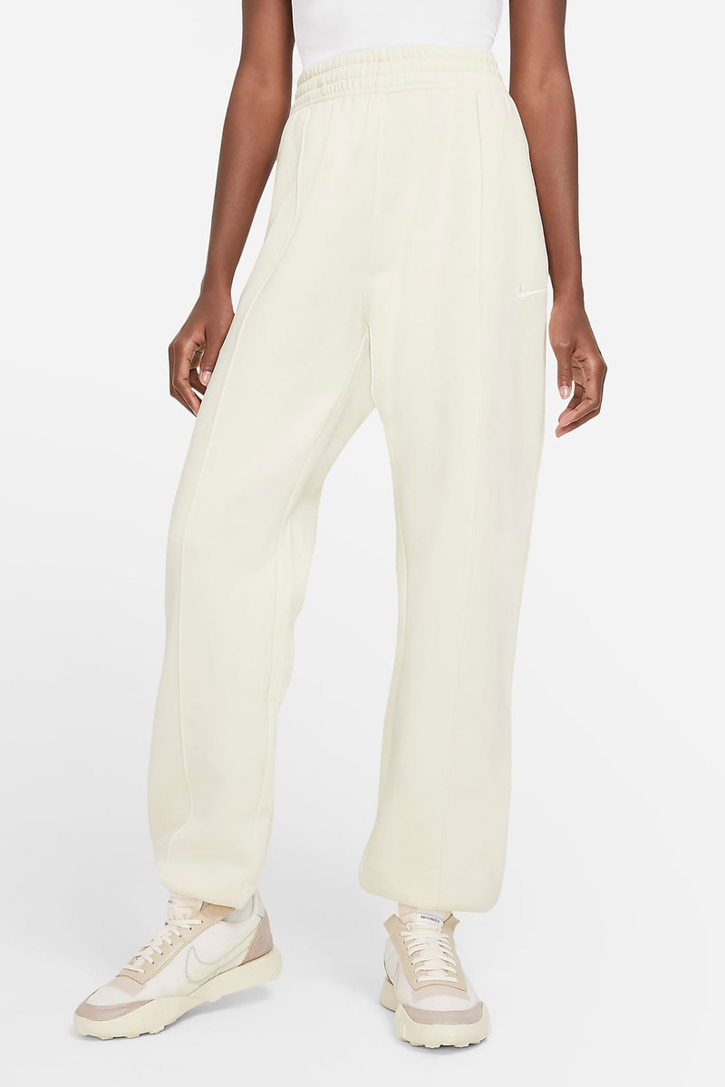 nike sportswear womens fleece sweatpants loungewear cream white