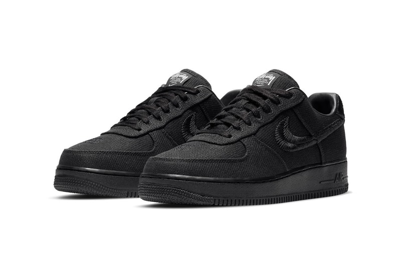 nike stussy collaboration air force 1 sneakers black colorway sneakerhead shoes footwear