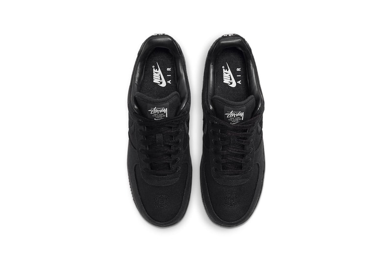 nike stussy collaboration air force 1 sneakers black colorway sneakerhead shoes footwear