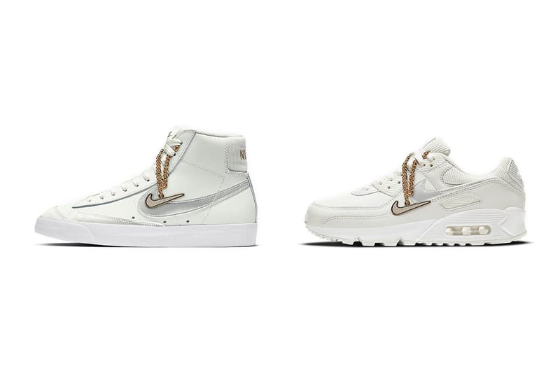 Peep the Luxe Gold Swoosh Chain on Nike's Latest Blazer Mid '77 and Air Max 90