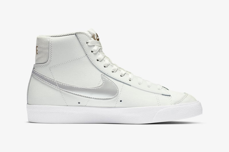 nikes blazer mid 77 air max 90 sneakers white silver gold chain colorway footwear shoes sneakerhead