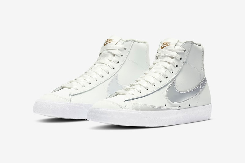 nikes blazer mid 77 air max 90 sneakers white silver gold chain colorway footwear shoes sneakerhead