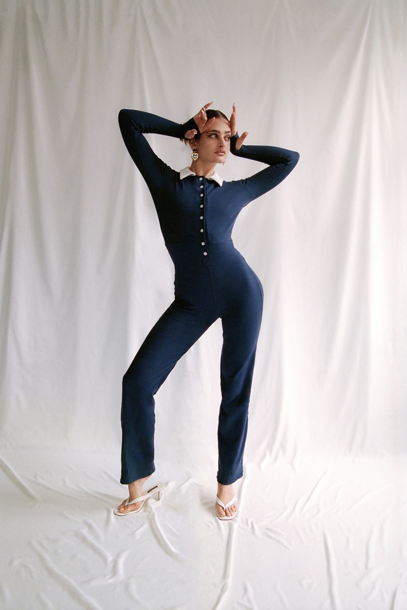 Peachy Den June Jumpsuit Blue White London Indie Brand UK Loungewear Women