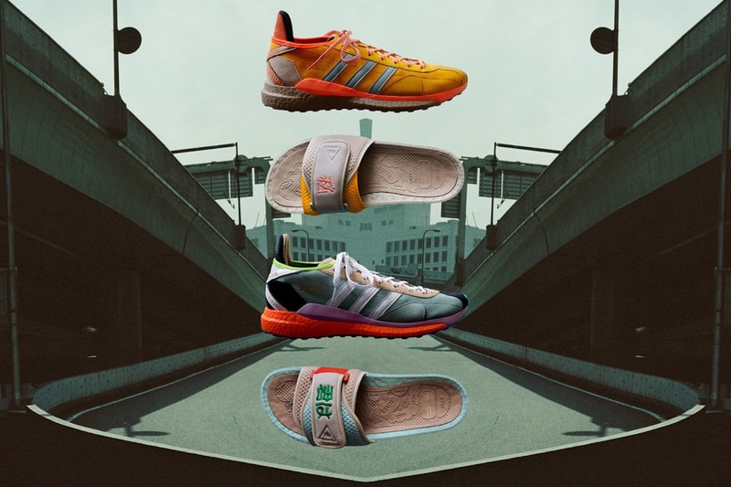 pharrell williams nigo adidas originals collaboration friendship pack pw boost slide tokio solar hu sneakers sneakerhead footwear shoes
